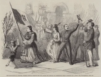 Rewolucja w Neapolu, scena uliczna w Neapolu dzień po przybyciu Garibaldiego